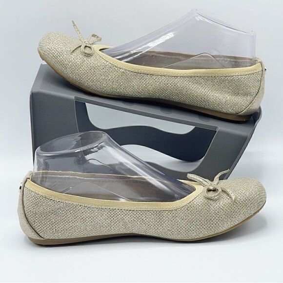 Stuart Weitzman Fannie Ballerina Platinum Noir gold sparkle flats - Women’s 5 - Picture 6 of 11